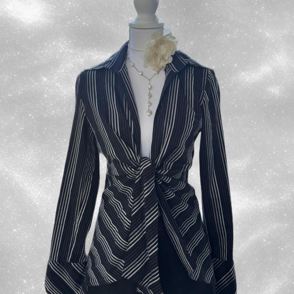 Vintage Whimsygoth Fairygrunge Tie Blouse